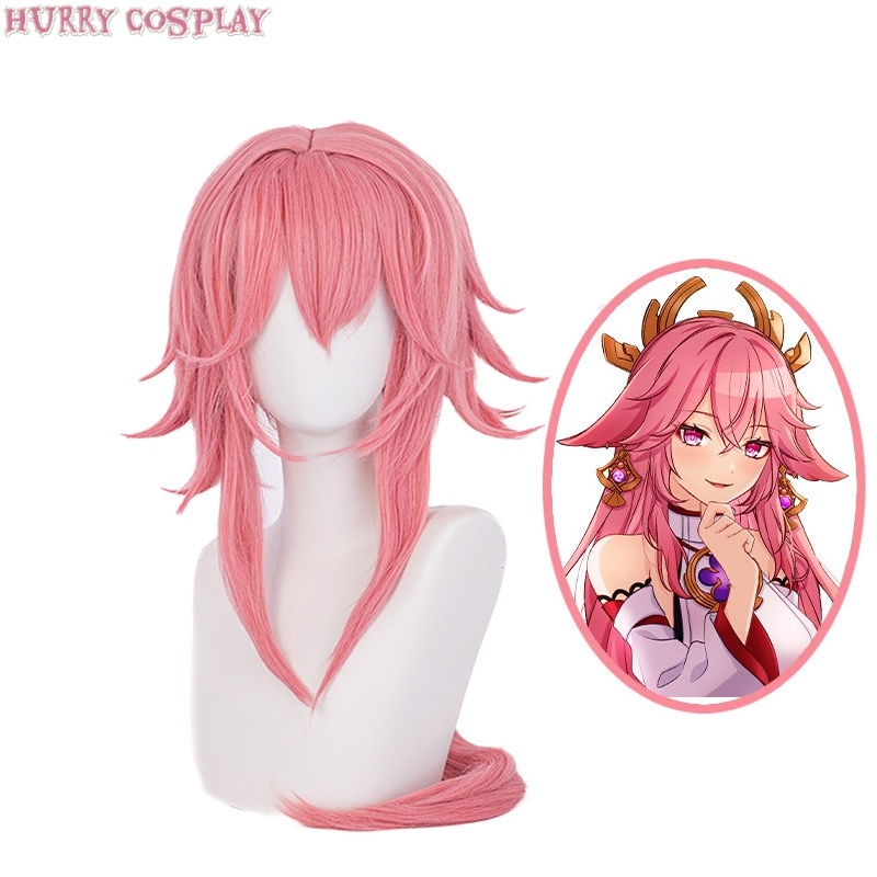 Game Cosplay,Genshin Impact,Wigs,Genshin Impact Yaegamiko Cosplay Costume - Wig